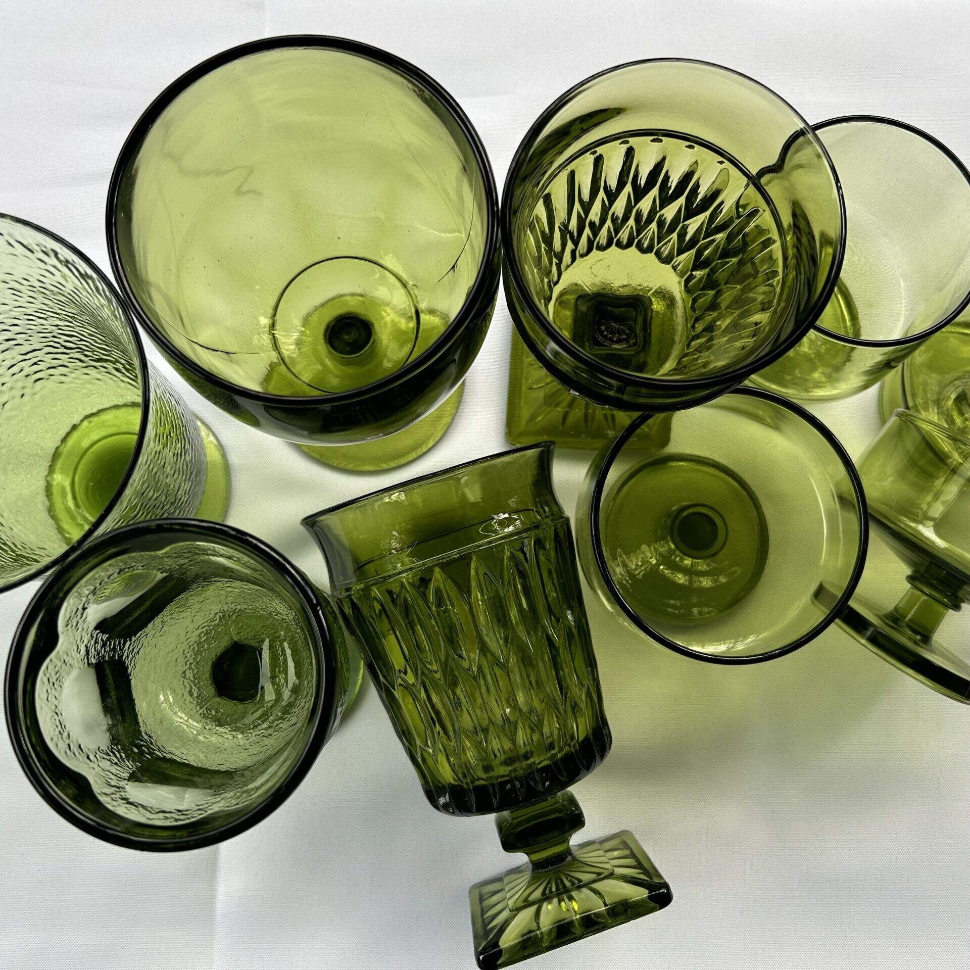 Assorted Green Goblets