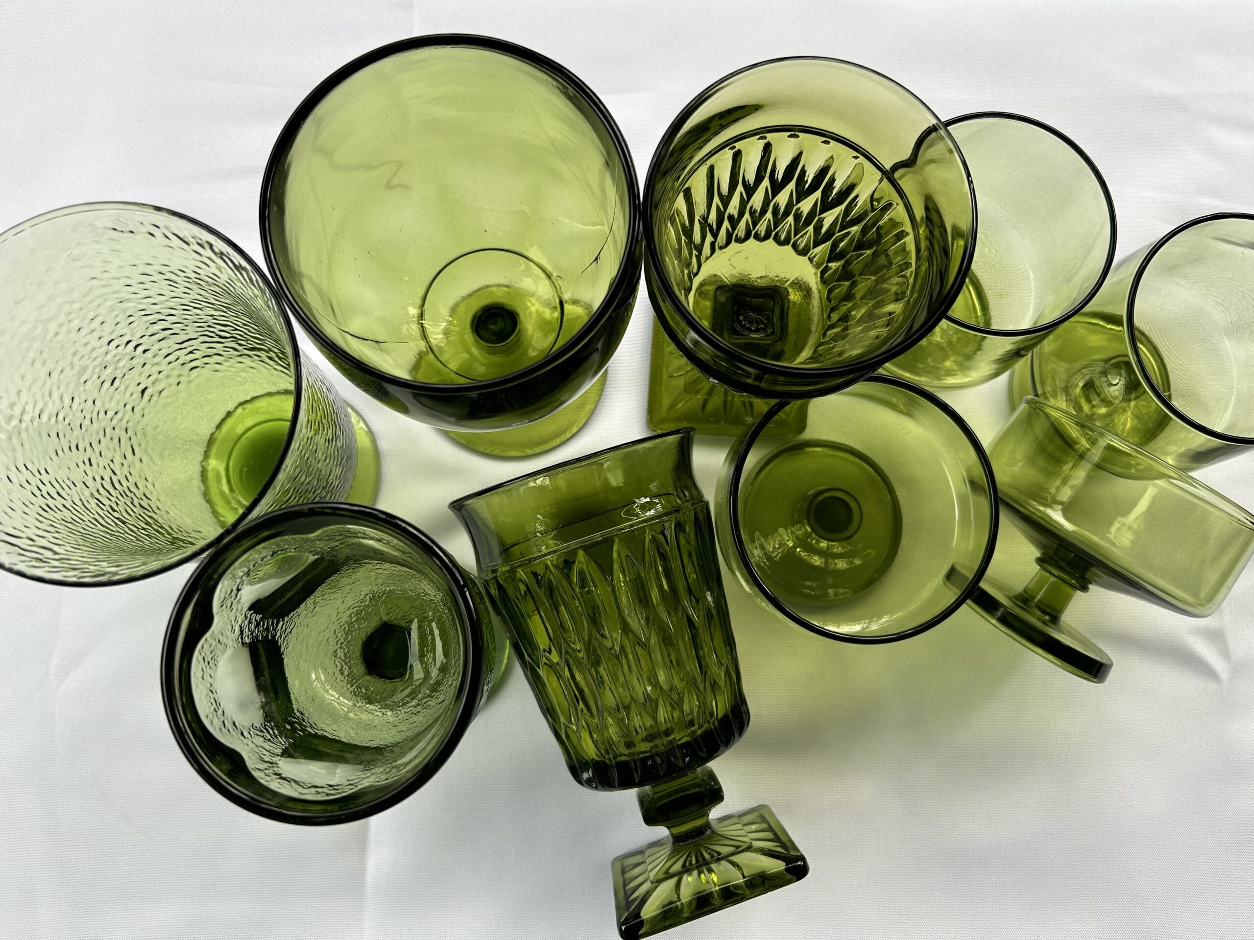 Assorted Green Goblets